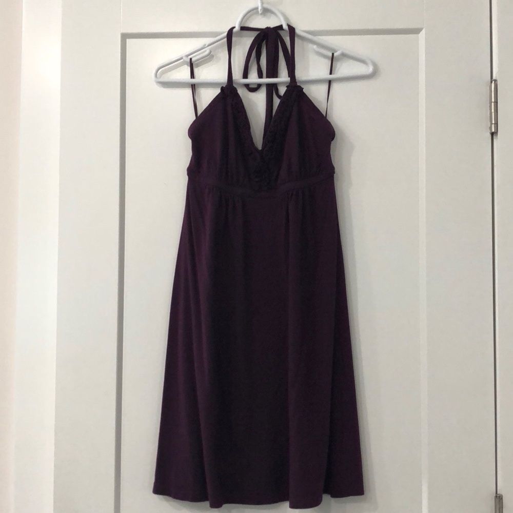 EXPRESS dark purple halter dress
